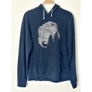 United By Blue Hoodie Unisex/Men’s M Dark Heather Gray Wood-Grain Forest Pullove